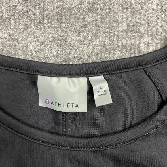 Athleta Spotlight Active Top Womens L Black Gray Pinstripe Long Sleeve Pullover - Picture 5 of 10